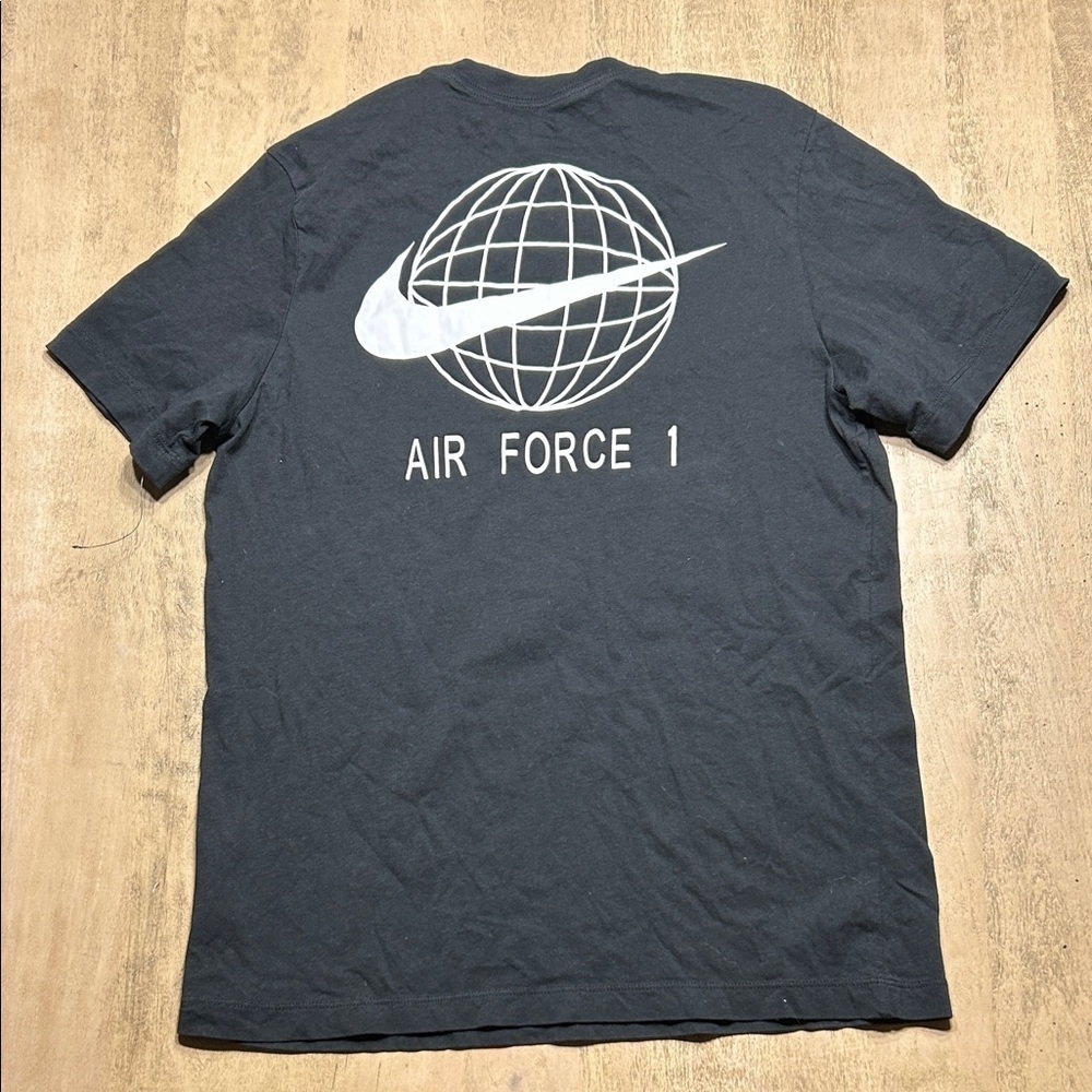 Nike Air Force 1 Black Tee with Globe Design